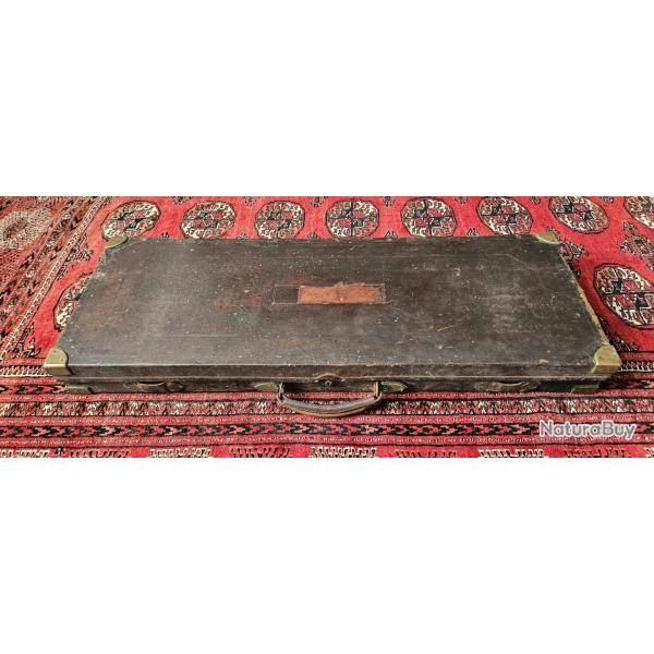 Valise anglaise Ch�ne et Cuir pour paire de fusils juxtapos�s