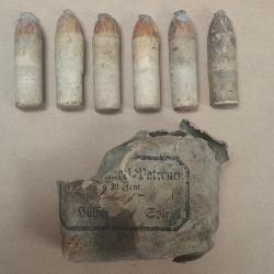 Lot de 6 balles fusil Dreyse cal 15 mm