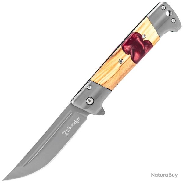 Couteau pliant ELK Ridge Manche bois et acier