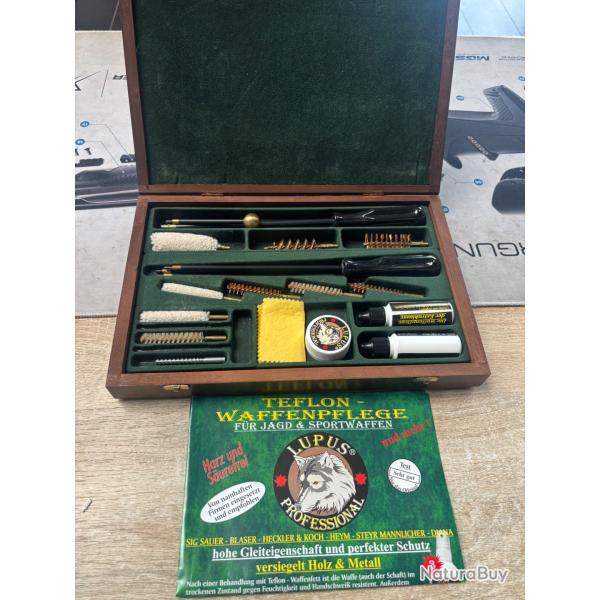 KIT DE NETTOYAGE LUPUS TOUT CALIBRES boite en bois brosse + graisse neuf aux ench�res