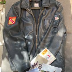 Blouson Pilote de Chasse  PN Arm&eacute;e de l'Air M.J. AS de Cuir 96L BA 118 Esc. 3/30 Lorraine  1988