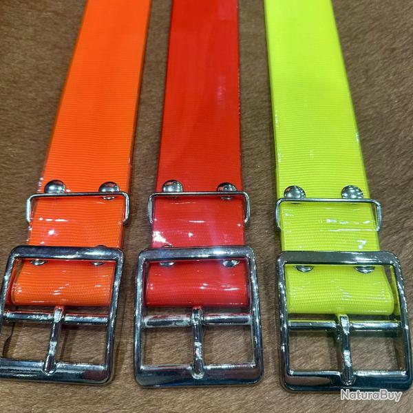 Collier chien GRAV� PERSONNALIS� - 65x5cm Orange, Sur 2 lignes