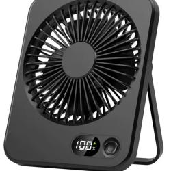 Mini Ventilateur Portable USB Rechargeable 5 Vitesses Pliable Bureau Camping Noir