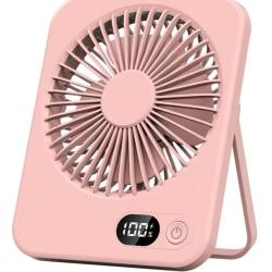 Mini Ventilateur Portable USB Rechargeable 5 Vitesses Pliable Bureau Camping Rose