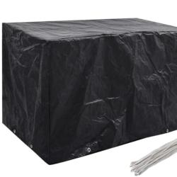 Housse salon jardin poly&eacute;thyl&egrave;ne noir 140x70x90 cm protection UV 8 oeillets