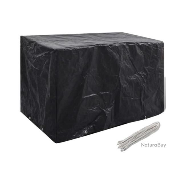 Housse salon jardin poly�thyl�ne noir 140x70x90 cm protection UV 8 oeillets