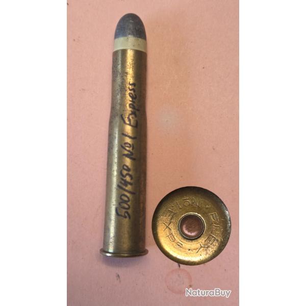 Une cartouche Eley No 1 cal 500/450 R poudre noire balle plomb calpin�e en D