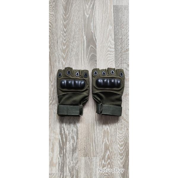 Gants tactiques coqu�s type mitaines  Vert Olive  Taille L