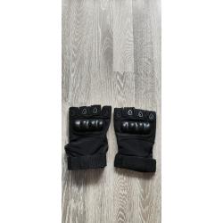 Gants tactiques coqu&eacute;s type mitaines Noir Taille XL