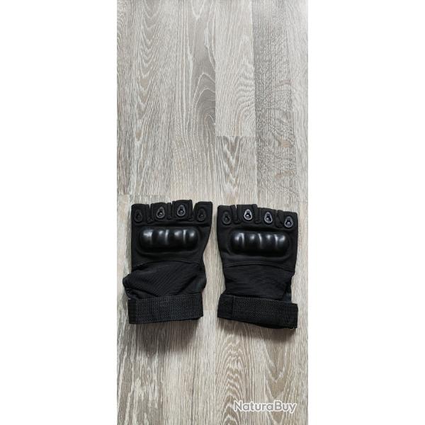 Gants tactiques coqu�s type mitaines Noir Taille XL