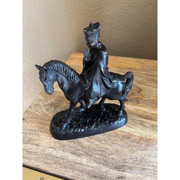 Sculpture �questre cavalier chinois en bronze