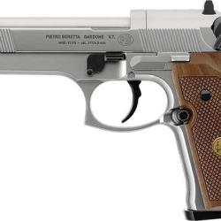 Pistolet &agrave; plomb 4.5 mm UMAREX - BERETTA 92 FS (4 joules max) Nickel Bois