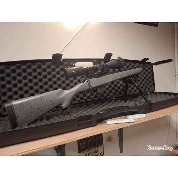 BERGARA BMR STEEL GREY CAL. 22LR NEUVE +LUNETTE + SILENCIEUX + BIPIED + MALLETTE 120 cm