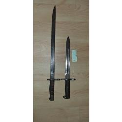 2 baionnettes am&eacute;ricaines US : M1913 et M1 Garand