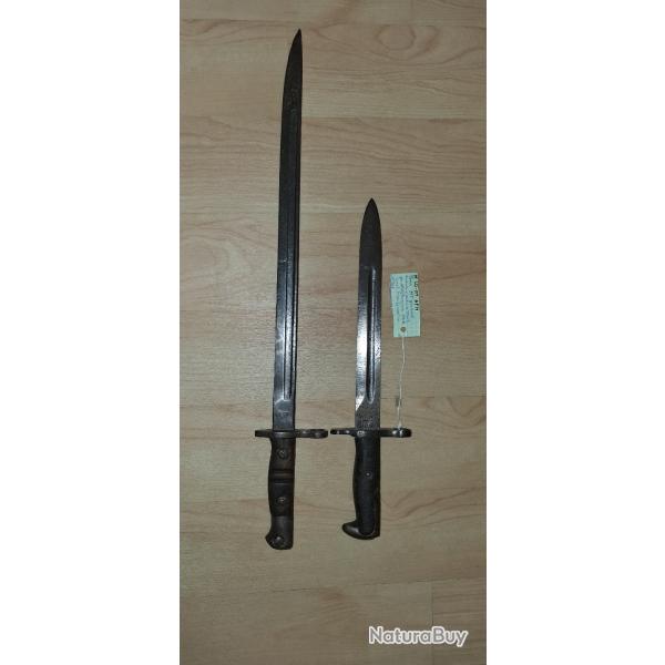 2 baionnettes am�ricaines US : M1913 et M1 Garand