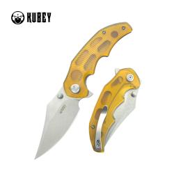 Couteau Kubey Ceto Camp Lame Acier 14C28N Sandvik stonewash Manche Ultem translucide KUB181C