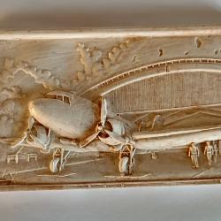 Bas relief avec un dakota "batterie de Merville avec support