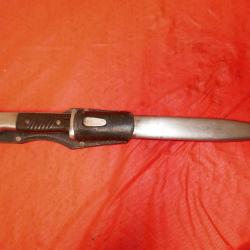 Ba&iuml;onnette MAUSER 84/98 BERG & CO 1940 Mono-matricule avec son porte fourreau