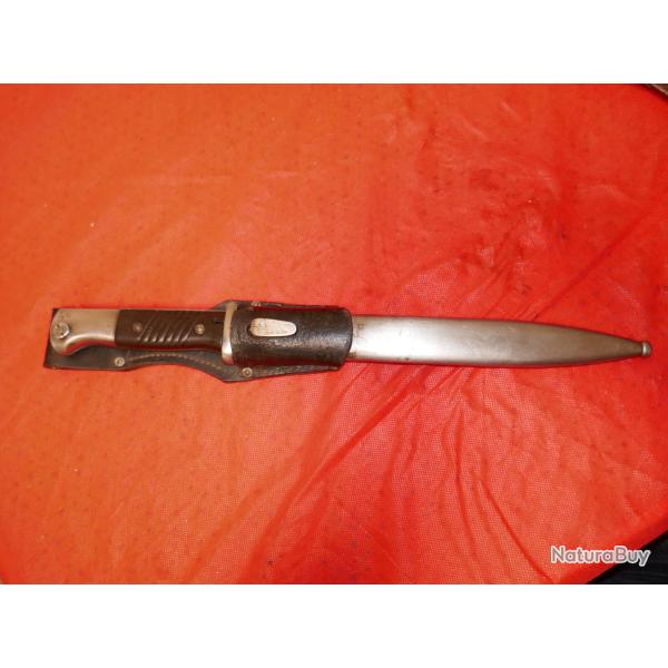 Ba�onnette MAUSER 84/98 BERG & CO 1940 Mono-matricule avec son porte fourreau