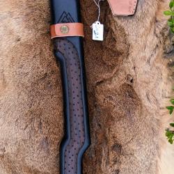 HA21 - Hache Viking Grav&eacute;e avec &Eacute;tui Cuir