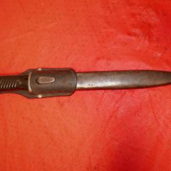 Ba&iuml;onnette MAUSER 84/98 Carl EICKHORN 1940 modifi&eacute;e en poignard avec son porte fourreau