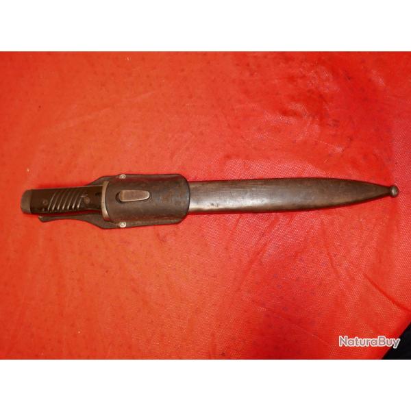 Ba�onnette MAUSER 84/98 Carl EICKHORN 1940 modifi�e en poignard avec son porte fourreau