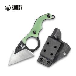 Couteau Fixe Kubey Hippocam Lame D2 Black Stonewash Manche G10 Jade Full Tang Etui Kydex KUB166B