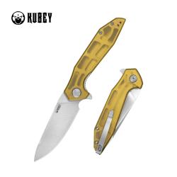 Couteau Kubey Nova Lame Acier 14C28N Sandvik satin Manche Ultem translucide liner lock KUB117N