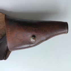 Holster Herm&egrave;s ancien + Revolver Bulldog belge 6 coups (.320) - Ensemble rare (1890-1910)