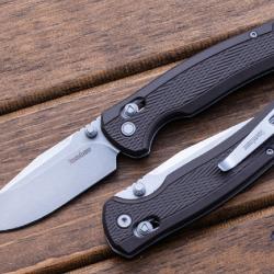 Couteau Kershaw Maneuver Lame Clip Point Acier 8Cr Manche GFN Brun Terre DuraLock Clip KS1438