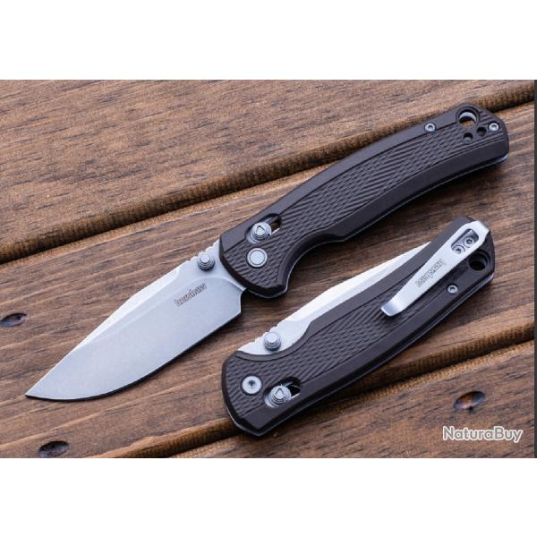 Couteau Kershaw Maneuver Lame Clip Point Acier 8Cr Manche GFN Brun Terre DuraLock Clip KS1438