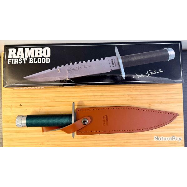 RAMBO FIRST BLOOD - Couteau de survie officiel avec bo�te et kit de survie
