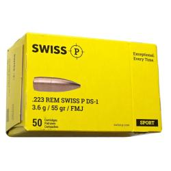 CARTOUCHES SWISS P .223REM 3.6G 55GR x50