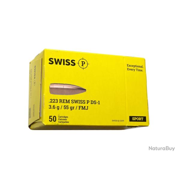 CARTOUCHES SWISS P .223REM 3.6G 55GR x50