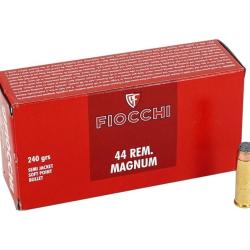 Munitions Fiocchi 44Rem Mag 240gr Semi Jacket Soft Point Bullet x50
