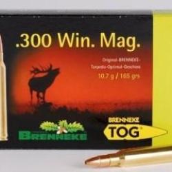 Munitions Brenneke CAL.300 Win. Mag. TOG 10,7g 165 grains par 20