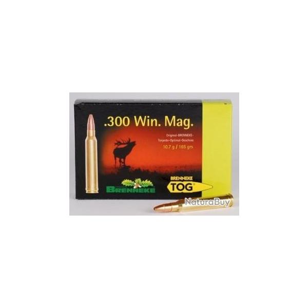 Munitions Brenneke CAL.300 Win. Mag. TOG 10,7g 165 grains par 20