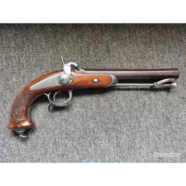 Rarissime pistolet d'officier mod�le 1833 dat� 1846 deuxi�me type avec balancier type anglais