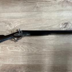 Fusil de chasse &agrave; percussion centrale R. Marrison Norwich, prim&eacute; en 1871, calibre 12/65.