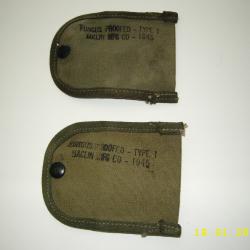 WW2 US LOT DE 2 PETITES POCHETTES POUR KIT DE NETTOYAGE ARMES MILITAIRES AM&Eacute;RICAINES 1945