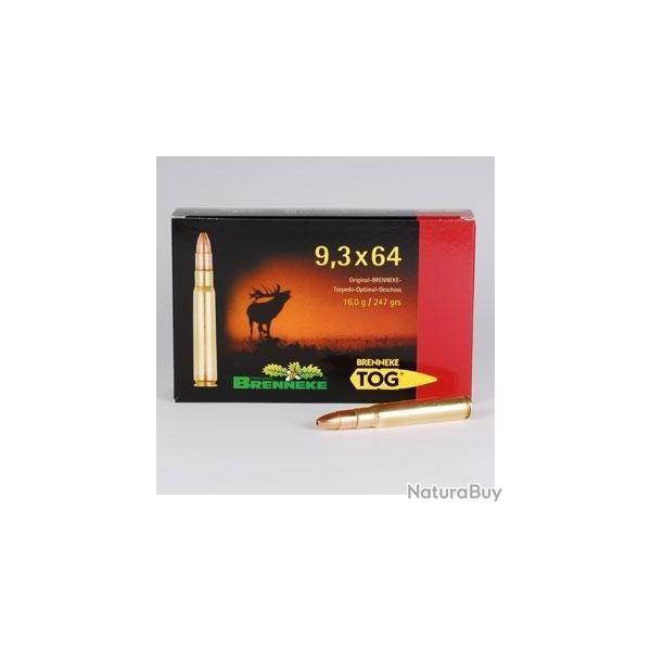 Munitions Brenneke TOG cal. 9,3x64 16g 247gr par 60