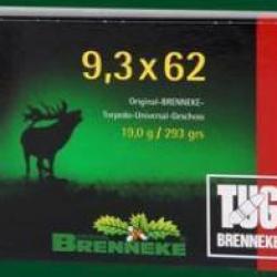Munitions BRENNEKE cal.9.3x62 tug 293gr 19.0g par 20