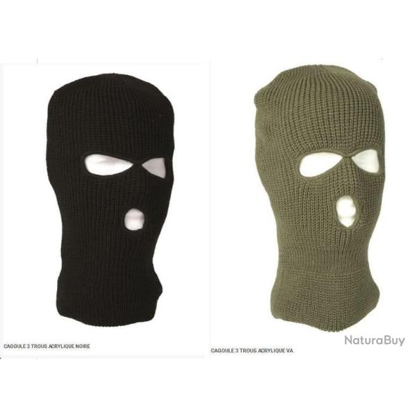 CAGOULE 3 TROUS CHAUDE - NOIR OU VERT