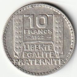 Pi&egrave;ce de Monnaie France 10 francs Turin 1929 Argent