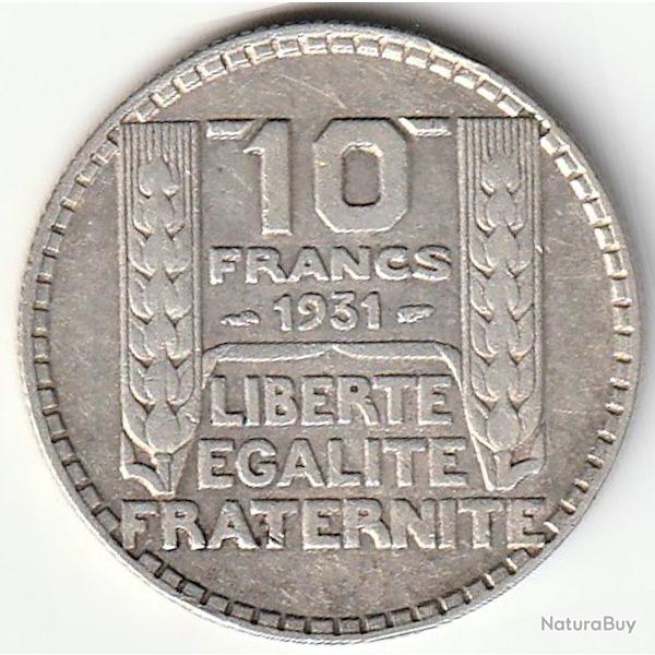 Pi�ce de Monnaie France 10 francs Turin 1931 Argent