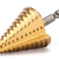 Foret &Eacute;tag&eacute; HSS Titane 5-35 mm Queue Hexagonale 1/4" M&eacute;tal Bois Plastique