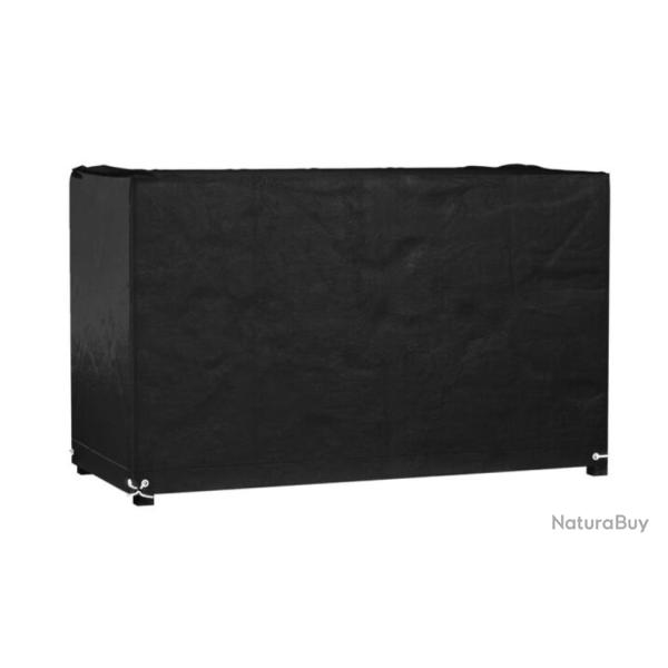 Housse salon jardin PE noir 125x55x75 cm �tanche r�sistante UV
