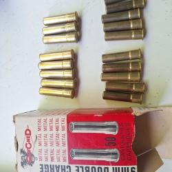18 cartouches 9mm double charge m&eacute;tal