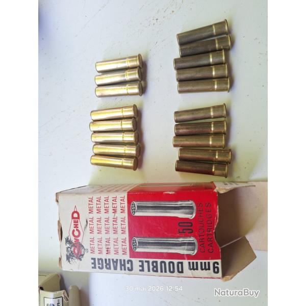 18 cartouches 9mm double charge m�tal