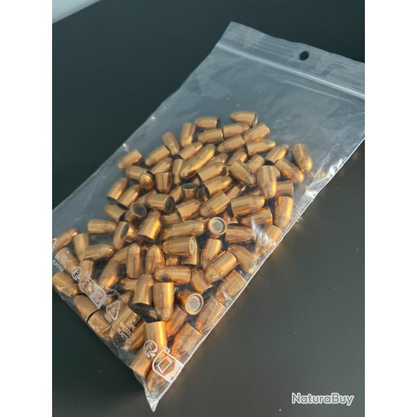 lot de 100 ogives 9mmFMJ 124 grains
